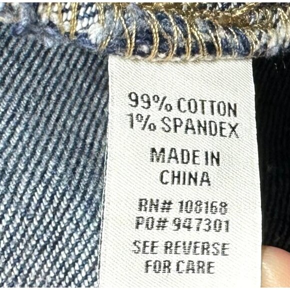 RSQ Women's Blue Denim Jeans Size 28 Flared Leg Raw Hem - Picture 5 of 5